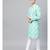 Turquoise Blue Printed Straight Kurta