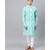 Turquoise Blue Printed Straight Kurta
