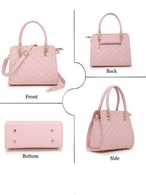 Lychee Bags Women Pu Quilted Handbags 5