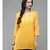 Women Hand Embroidered Yellow Kota Lucknow Chikankari Short Kurti With Slip