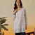 Women Hand Embroidered White Kota Lucknow Chikankari Short Kurti With Slip