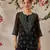 Women Hand Embroidered Black Georgette Lucknow Chikan Kurti With Slip