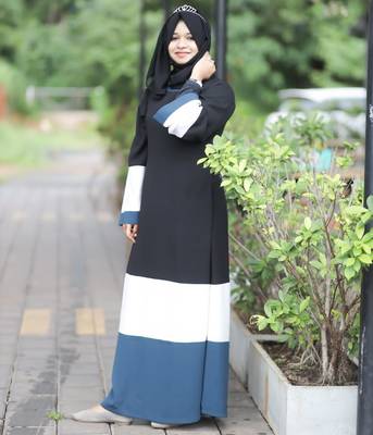 Multi Color Abaya In Nida Satin 1