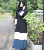 Multi Color Abaya In Nida Satin