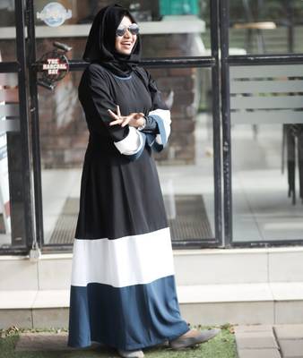 Multi Color Abaya In Nida Satin 4