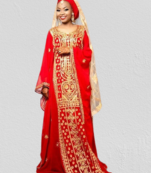 Red Georgette Aari work Kaftan