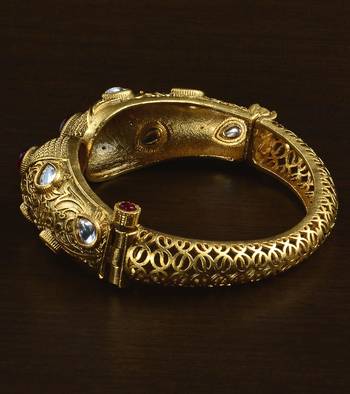 Ruby and Kundan Embellished Copper Made High Quality Bracelet BD580 2