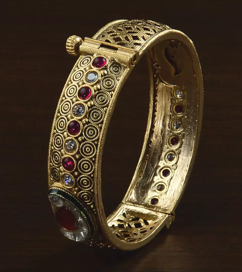 Ruby and Kundan Embellished Copper Made High Quality Bracelet BD581
