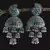 Rhodium Plated CZ and MINT Stone Embellished Multiple Dangler Jhumki 216ED611