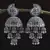 Rhodium Plated CZ and PINK Stone Embellished Multiple Dangler Jhumki 216ED612