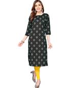Black printed crepe kurtas-and-kurtis