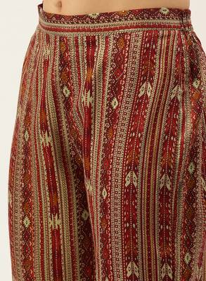 Green printed cotton silk
 long-kurtis 5