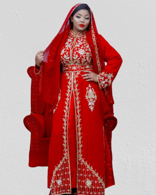 Red Nikkah Kaftan for Women 4