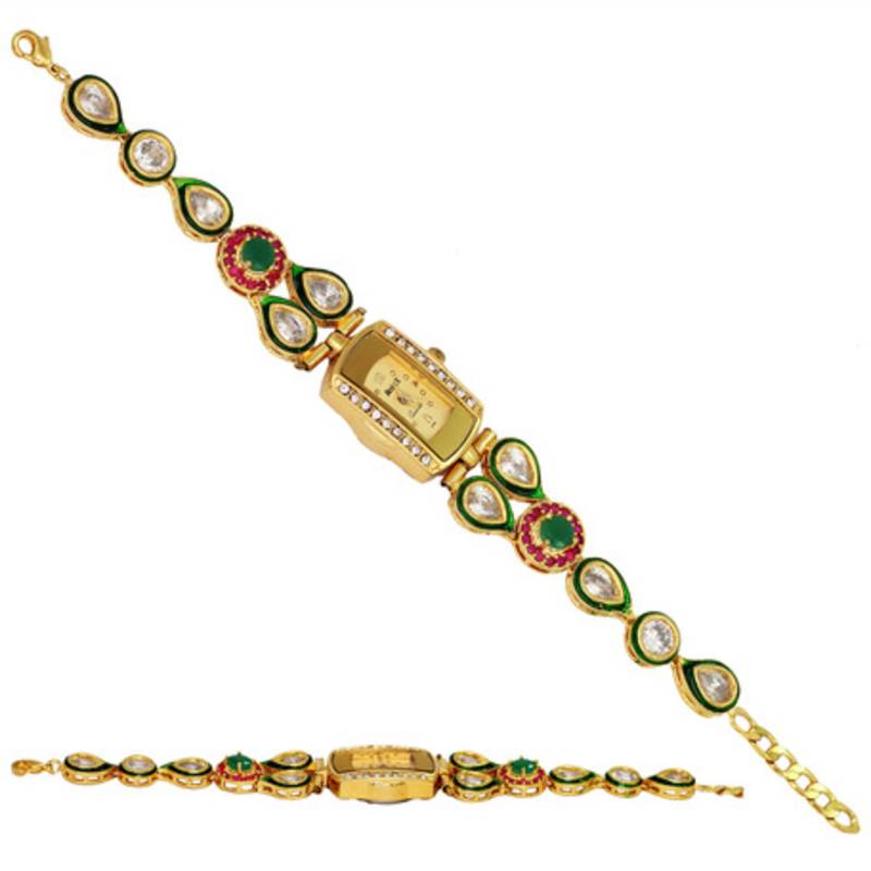 Rajasthani Kundan Wrist Watch Fashion Jewelry