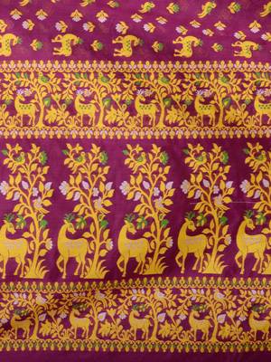 Pink Hand Woven Silk Cotton Saree Without Blouse 5