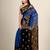 Blue hand woven linen saree with blouse