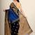 Blue hand woven linen saree with blouse