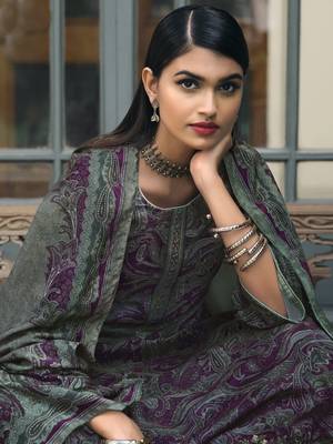 Purple embroidered velvet salwar 2