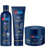 Dr Batra's PRO+ Hair Fall Control Oil -200ml PRO+Instant Glow Face Wash-100 g and PRO+  Insta Glow Facial Scrub-250 g