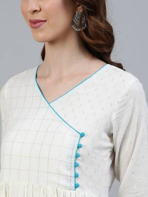 White printed cotton ethnic-kurtis 5