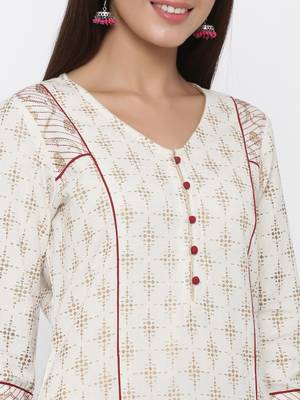 Off-white embroidered cotton ethnic-kurtis 5