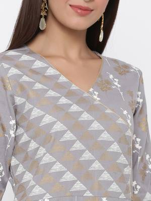 Grey embroidered cotton ethnic-kurtis 5