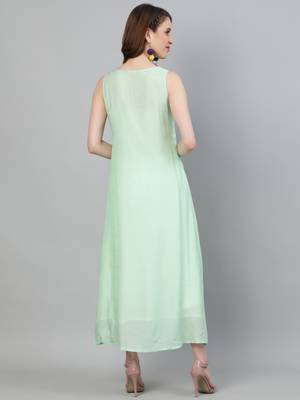 Green printed cotton party-tops 5