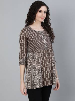 Grey printed cotton cotton-tops 4