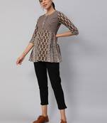 Grey printed cotton cotton-tops