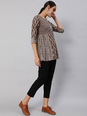 Grey printed cotton cotton-tops 4