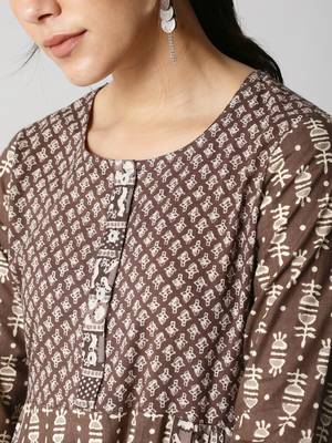 Grey printed cotton cotton-tops 5