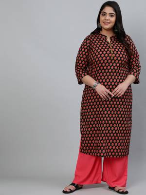 Black printed cotton ethnic-kurtis 1