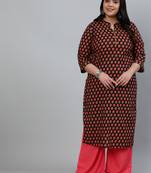 Black printed cotton ethnic-kurtis