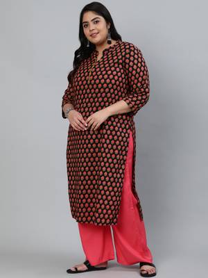 Black printed cotton ethnic-kurtis 2