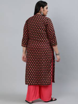 Black printed cotton ethnic-kurtis 3