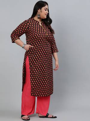 Black printed cotton ethnic-kurtis 4