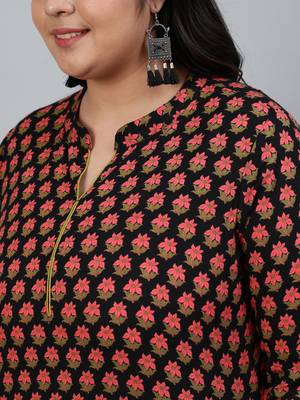 Black printed cotton ethnic-kurtis 5