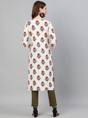 White printed cotton ethnic-kurtis 3