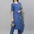 Blue self design silk salwar