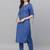 Blue self design silk salwar