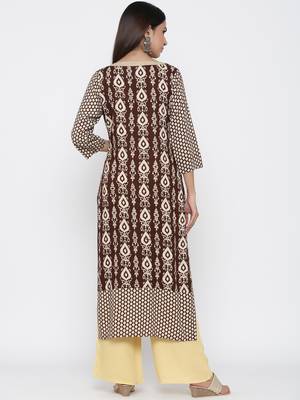 Brown self design viscose rayon salwar 3
