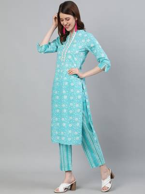 Blue printed pure cotton salwar 2