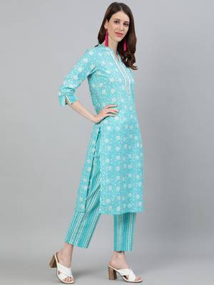 Blue printed pure cotton salwar 4