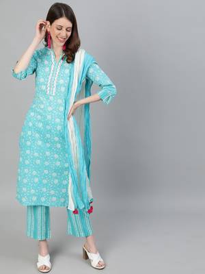 Blue printed pure cotton salwar 5