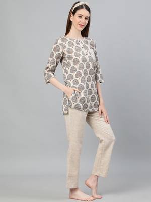 Blue printed cotton tunics 2