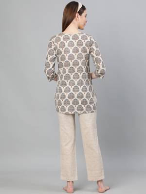 Blue printed cotton tunics 3