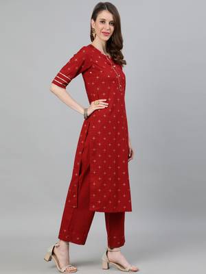 Maroon self design pure cotton salwar 2