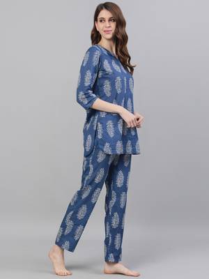 Blue woven cotton tunics 2