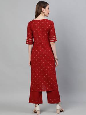 Maroon self design pure cotton salwar 3