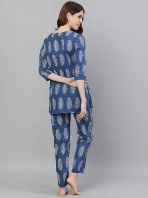 Blue woven cotton tunics 3